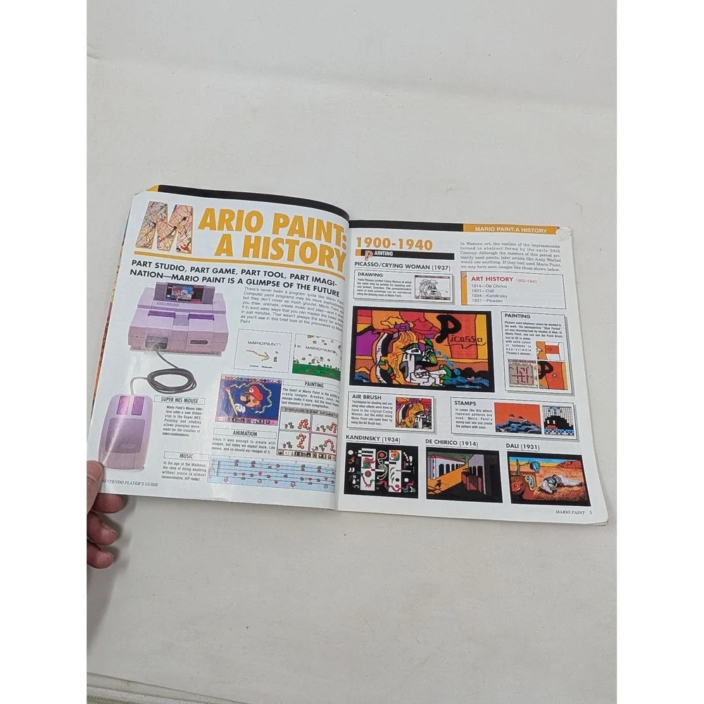 Nintendo Mario Paint Players Guide 1993 SNES Strategy Book 124 Pages